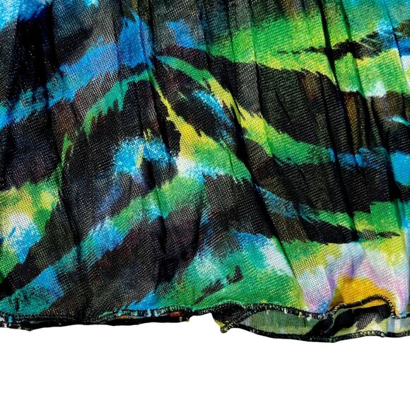 Alberto Makali VTG Colorful Wearable Art Flowy Midi Skirt With Side Zip Size 12 - Picture 4 of 7